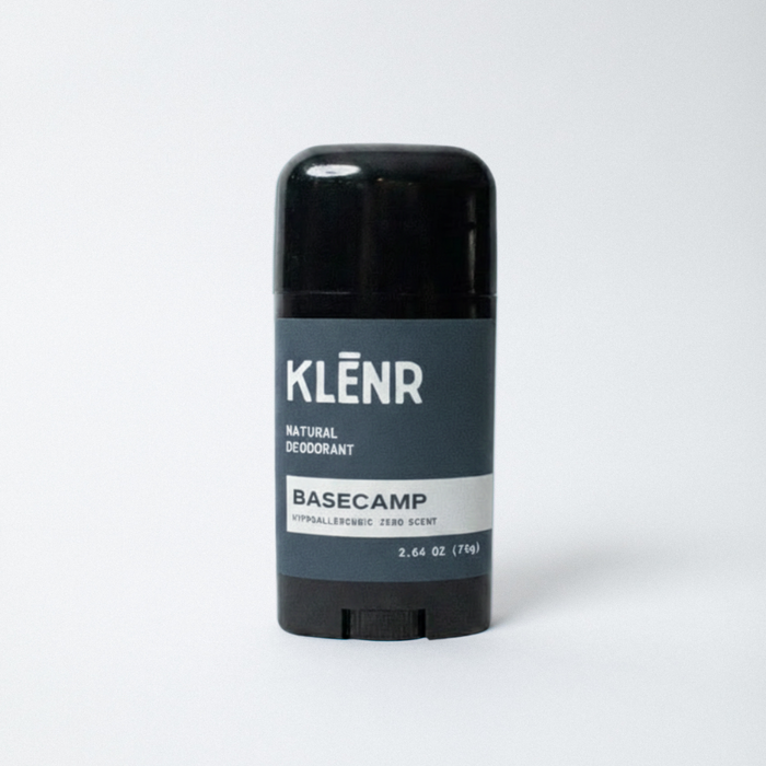 Klenr natural deodorant stick on a white background
