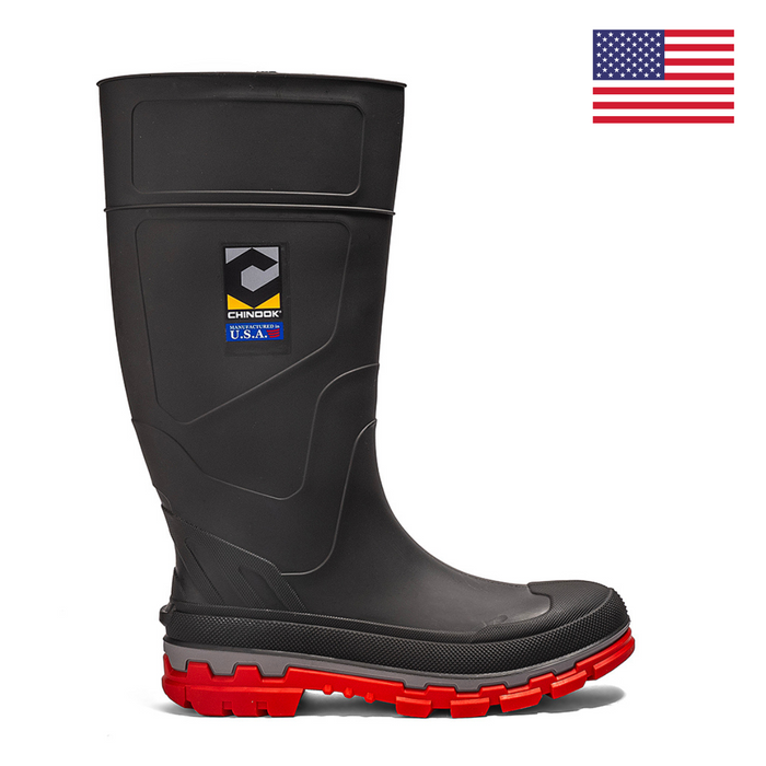 Kickaxe 15" Waterproof Rubber Boot - Grey/Orange