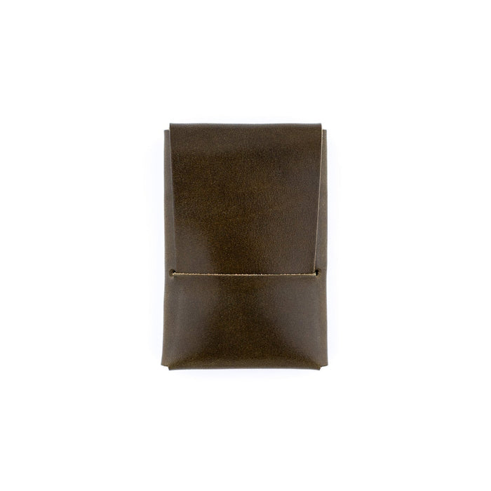 Brown leather pouch on a white background