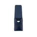 Navy blue leather case with a brand logo on a white background