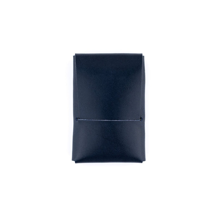 Black leather wallet on a white background