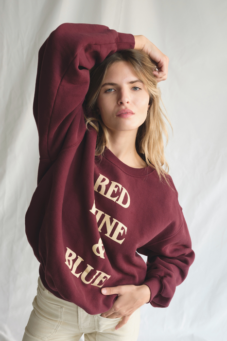 Red Wine & Blue Crewneck Pullover