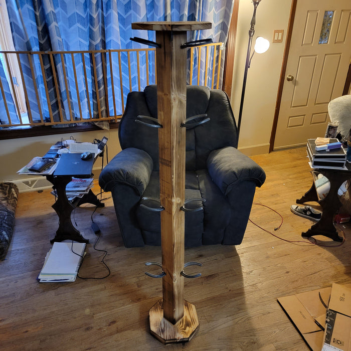 Handcrafted 8-Cowboy Hat Vertical Rack Organizer