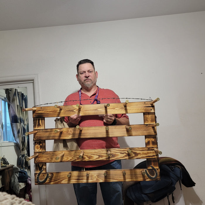 Handcrafted 9-Cowboy Hat Rack Organizer