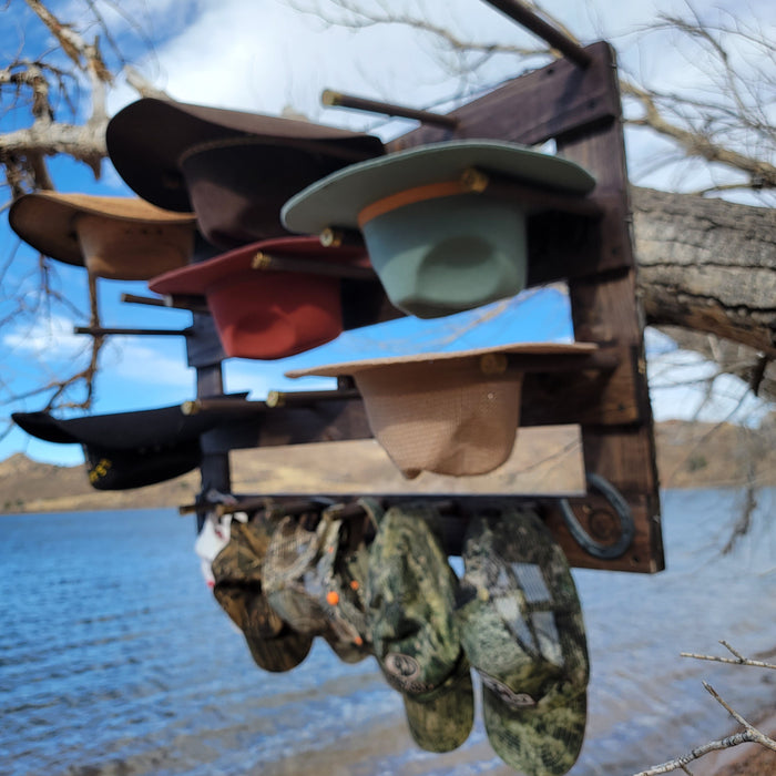 Handcrafted 9-Cowboy Hat Rack Organizer