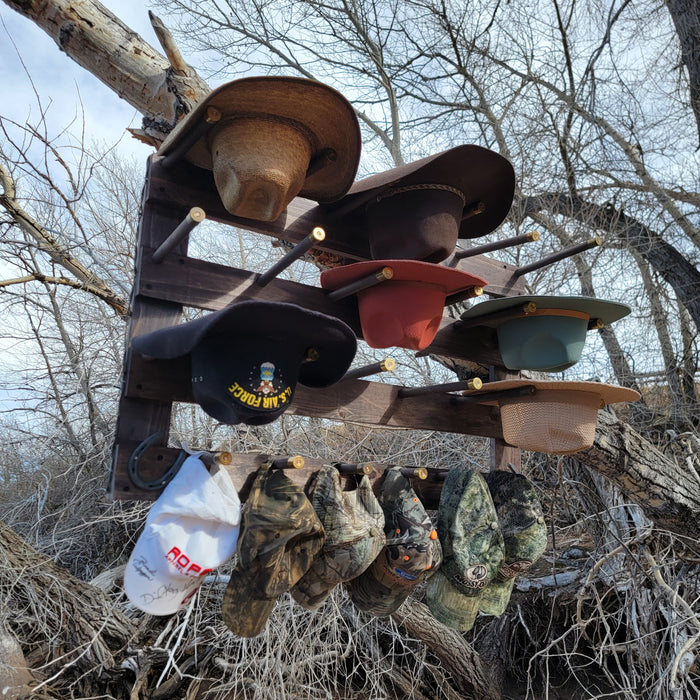 Handcrafted 9-Cowboy Hat Rack Organizer