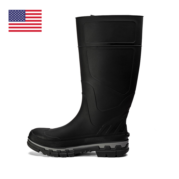 Kickaxe 15" Steel Toe Waterproof Rubber Boot – Black/Grey