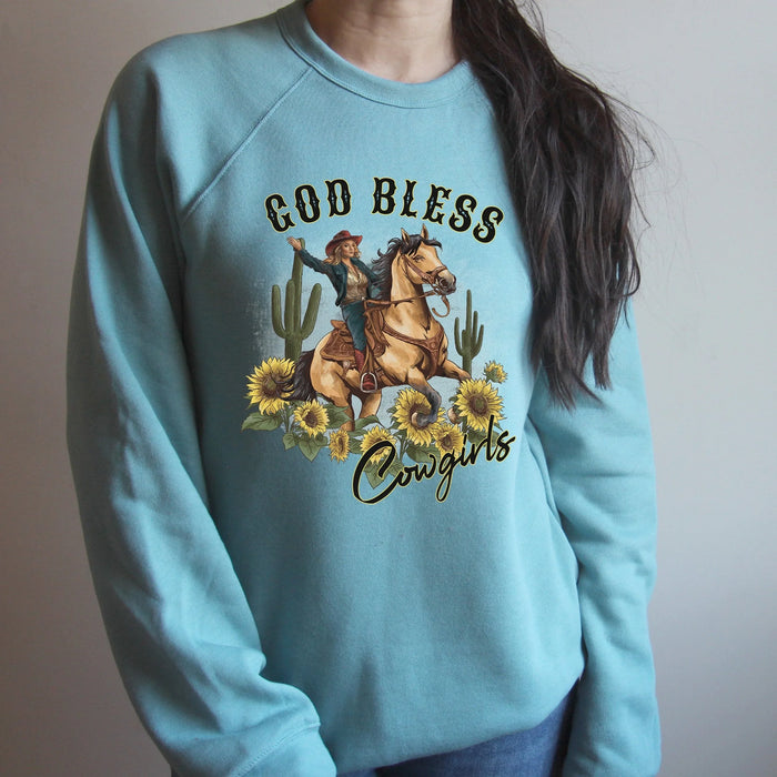 God Bless Cowgirls Crew Sweatshirt