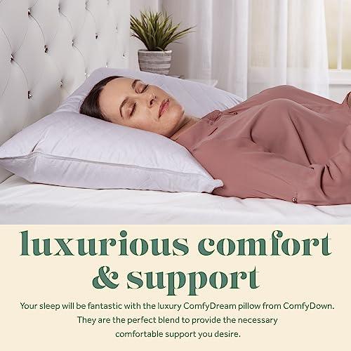 Supportive Bed Pillow, Premium Down and Feather Fill