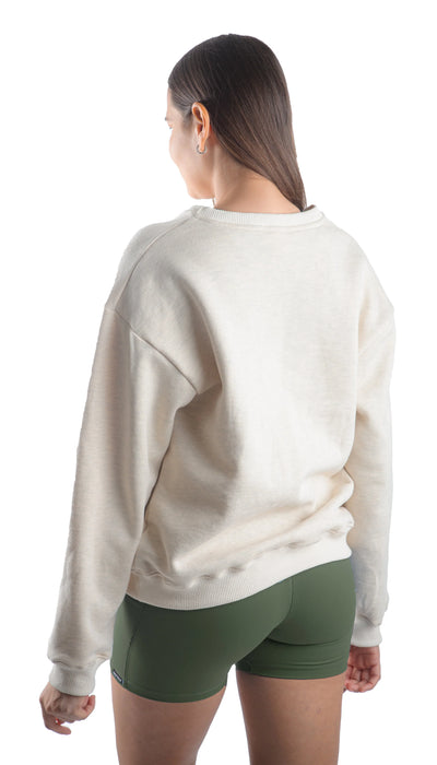 Cream Mid-Weight Fleece Crew Stars Sweatshirt