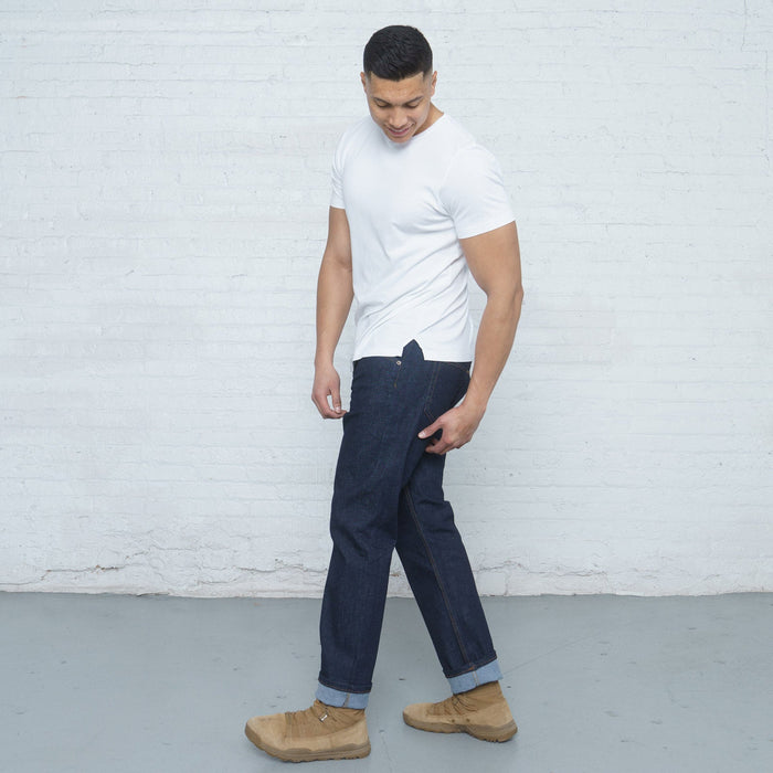Relaxed Fit Dark Wash 6 Pocket