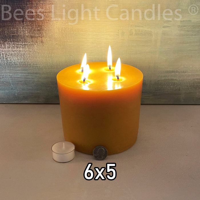 6x5" Beeswax Pillar Candle