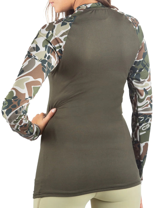 SoftTECH Olive Camo Mesh Long Sleeve Top