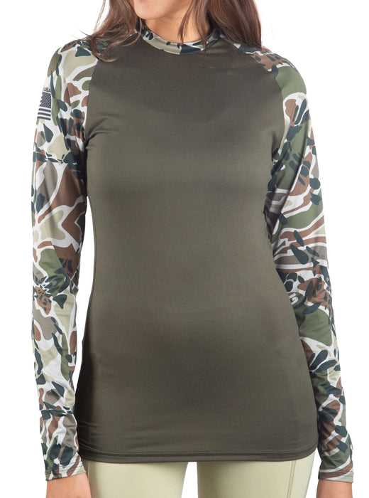 SoftTECH Olive Camo Mesh Long Sleeve Top