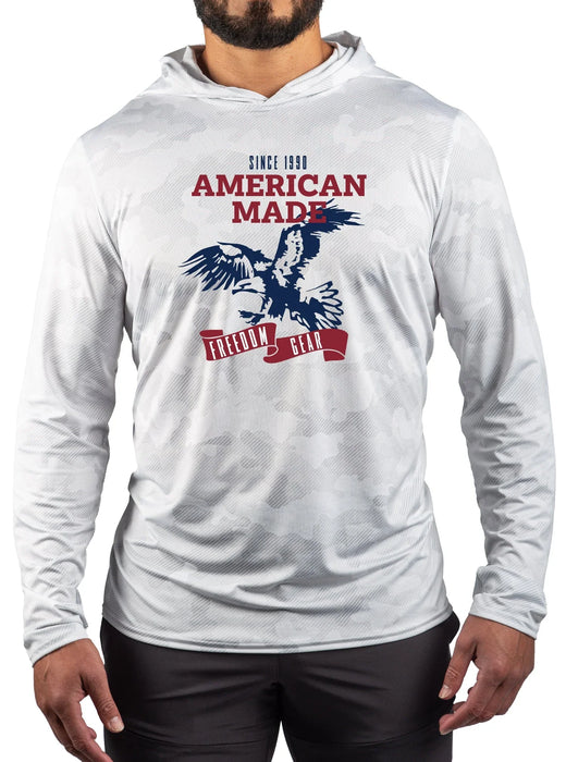 American Made Performance Mesh White Out Sun Hoodie