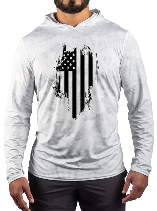 American Made Performance Mesh White Out Sun Hoodie
