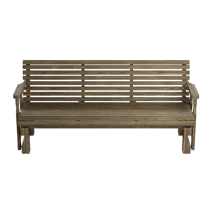 Amish Casual Heavy Duty Roll Back 6 Foot Treated Porch Glider