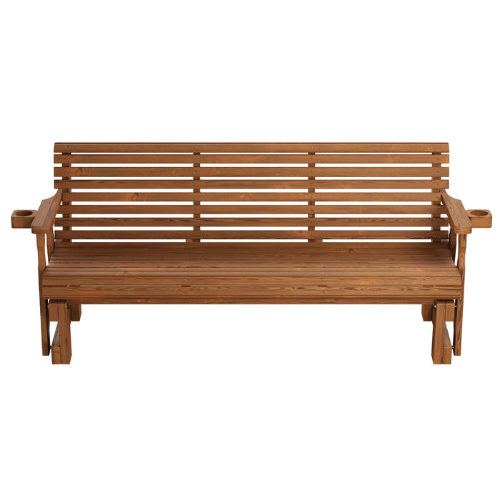 Amish Casual Heavy Duty Roll Back 6 Foot Treated Porch Glider