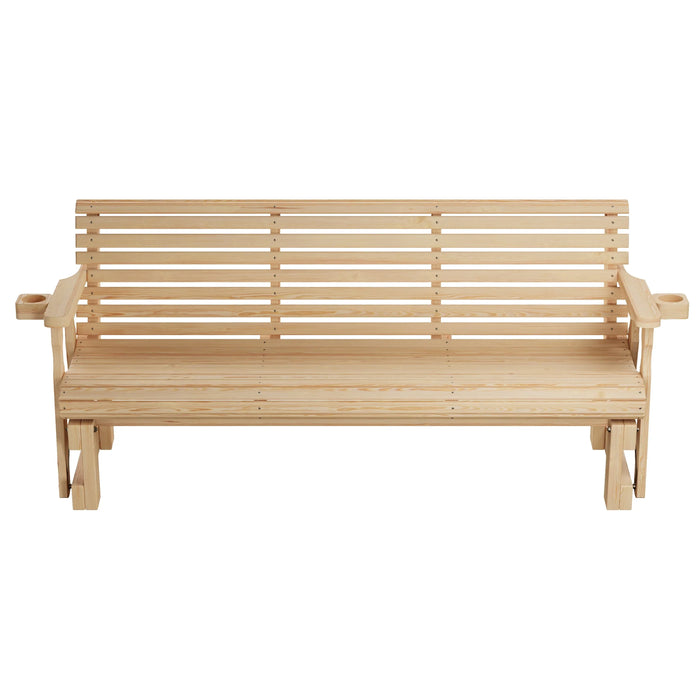 Amish Casual Heavy Duty Roll Back 6 Foot Treated Porch Glider