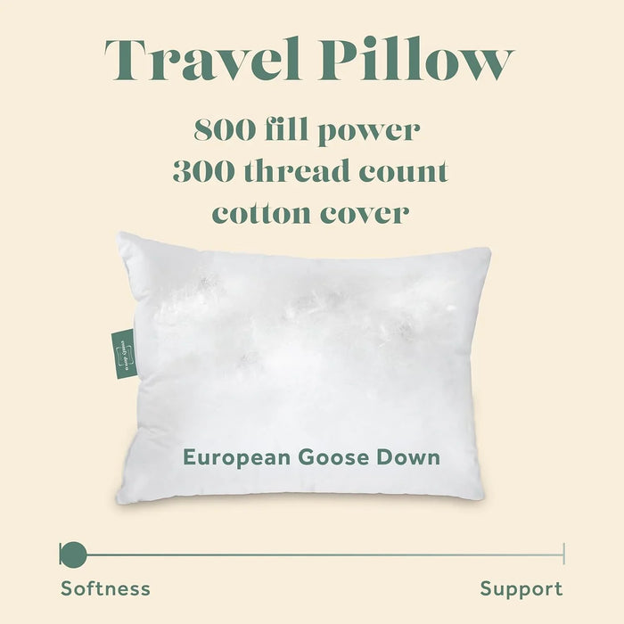 Goose Down Travel Pillow - with 800 Fill Power