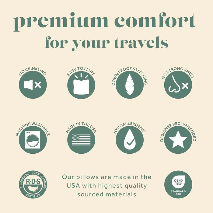 Goose Down Travel Pillow - with 800 Fill Power