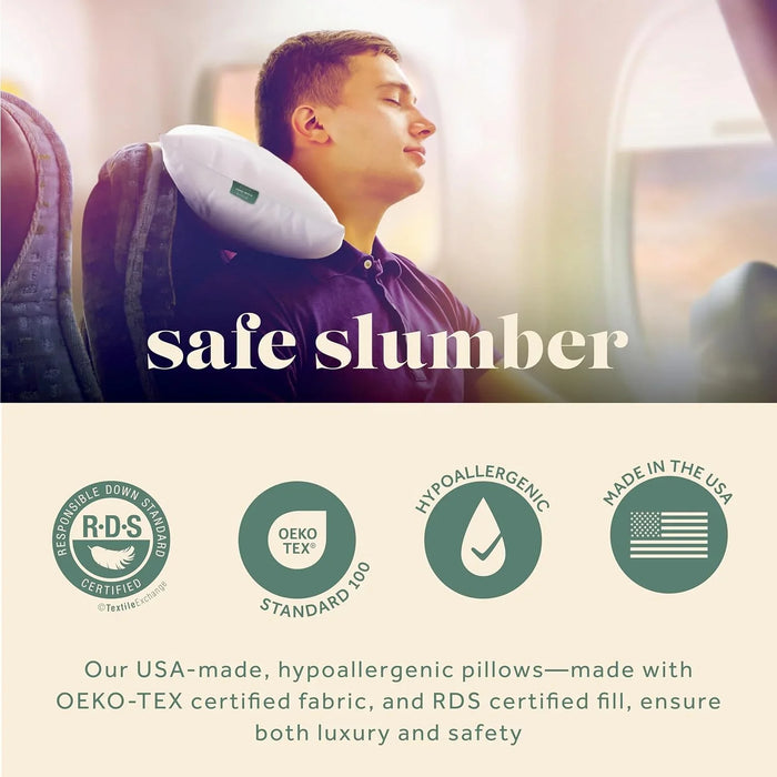 Goose Down Travel Pillow - with 800 Fill Power
