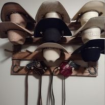 Handcrafted 9-Cowboy Hat Rack Organizer