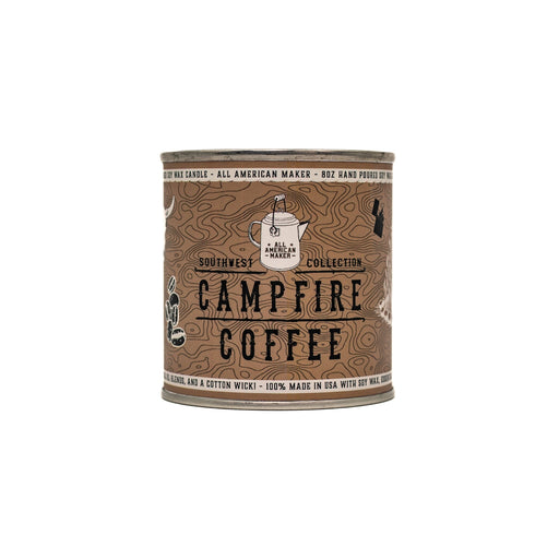 Can of Campfire Coffee with branding on a white background