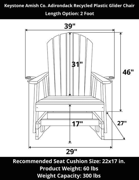 Keystone Amish Co. Adirondack Poly Composite Glider Chair