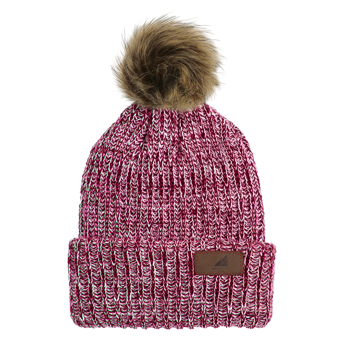 Adult Acrylic Ribbed Cuff with Pom Hat