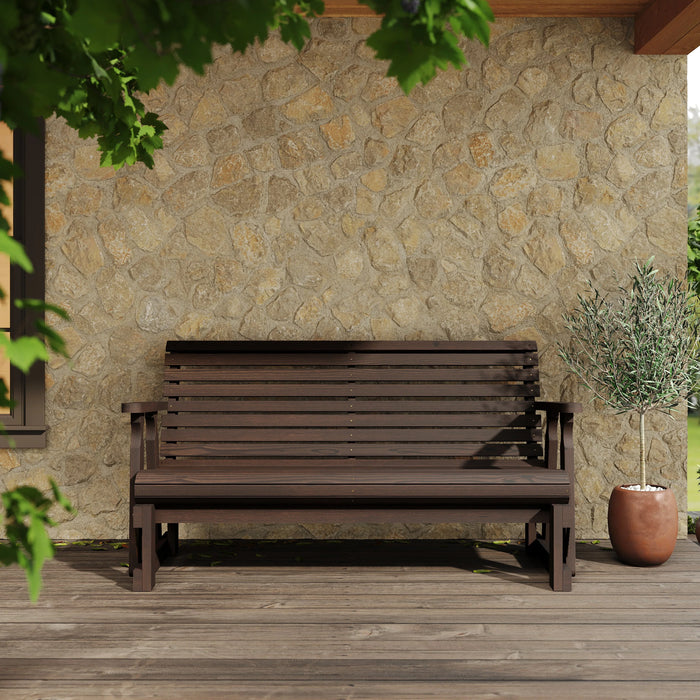 Amish Casual Heavy Duty Roll Back 5 Foot Treated Porch Glider