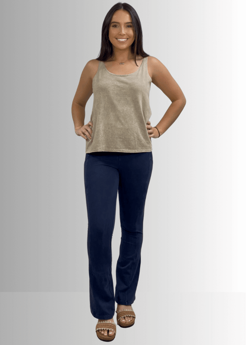 Twenty Four Seven Cotton Tank in Stone