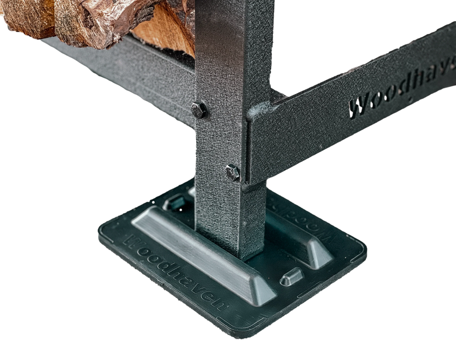 The Woodhaven 4 x 2 Firewood Rack and cover