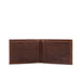 Brown leather wallet open on a white background