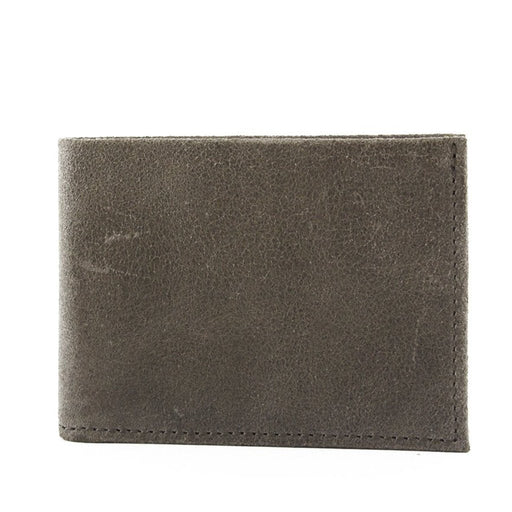 Gray leather wallet on a white background
