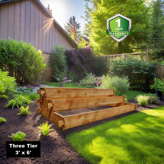 Timberlane Gardens Raised Garden Bed Kit Large 3 Tiered Elevated Planter