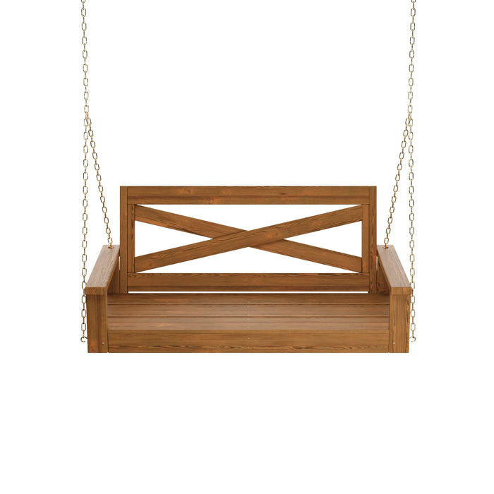 Porchgate Amish Heavy Duty 700 Lb 5-Foot Boardwalk Porch Swing - Oak Stain
