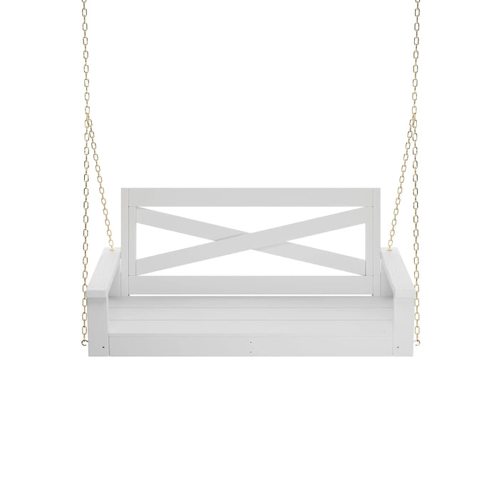 Porchgate Amish Heavy Duty 700 Lb 4-Foot Boardwalk Porch Swing - Pure White