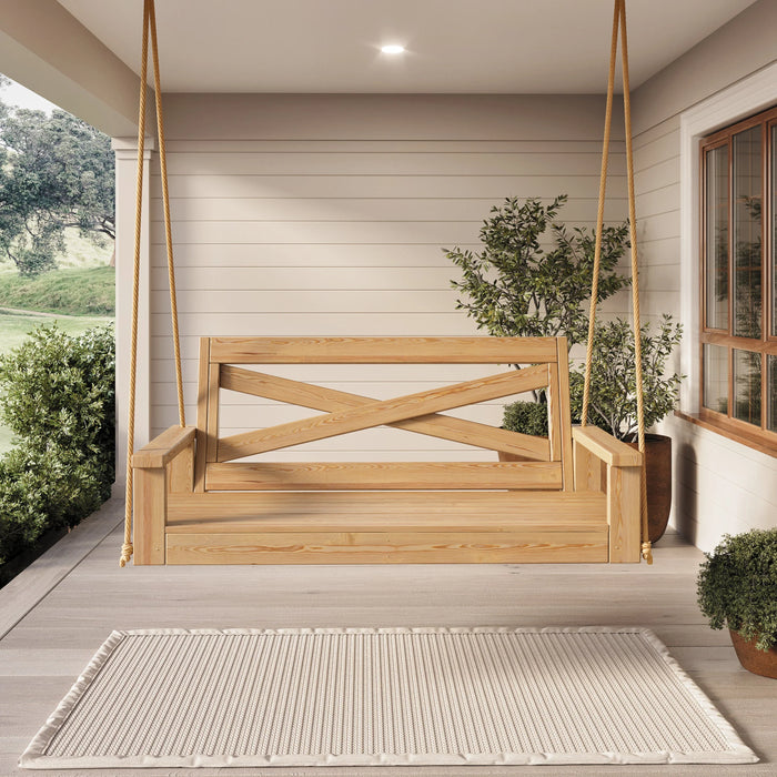 Porchgate Amish Heavy Duty 700 Lb 4-Foot Boardwalk Porch Swing - Oak Stain