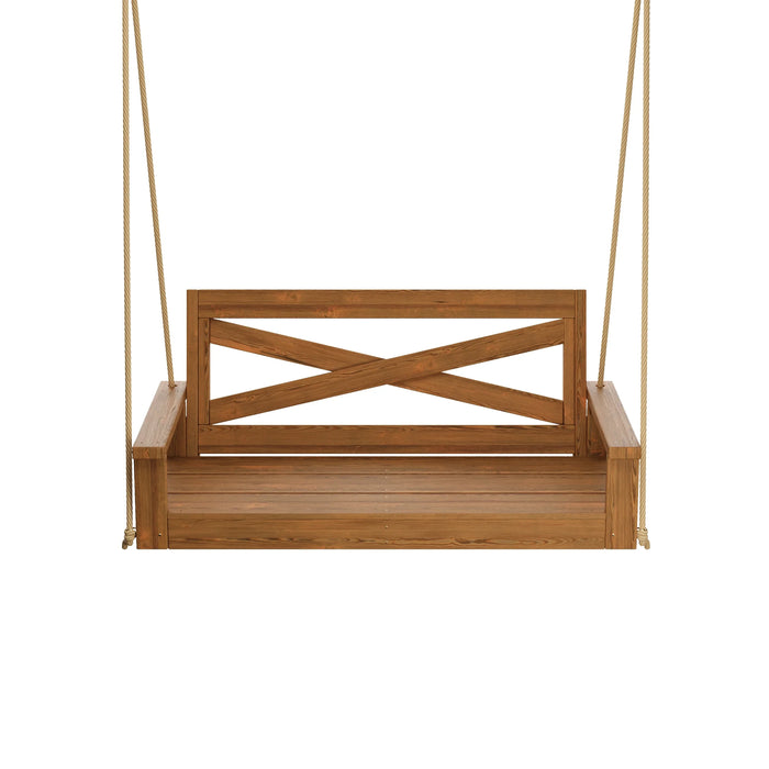 Porchgate Amish Heavy Duty 700 Lb 5-Foot Boardwalk Porch Swing - Oak Stain