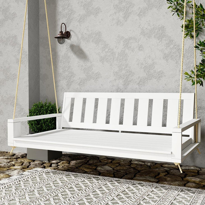 Amish Casual Twin Uptown Porch Swing Bed in Pure White Paint