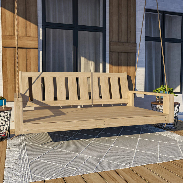 Amish Casual 4 Foot Uptown Porch Swing Bed in Clearcoat Unfinished