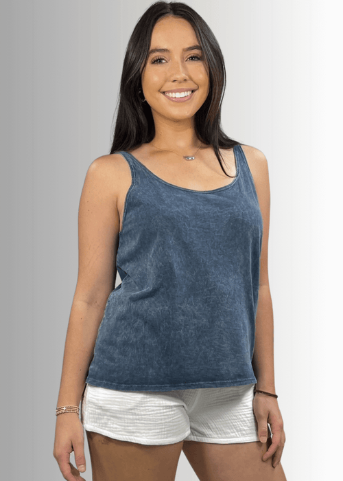 Twenty Four Seven Cotton Tank in Light Denim
