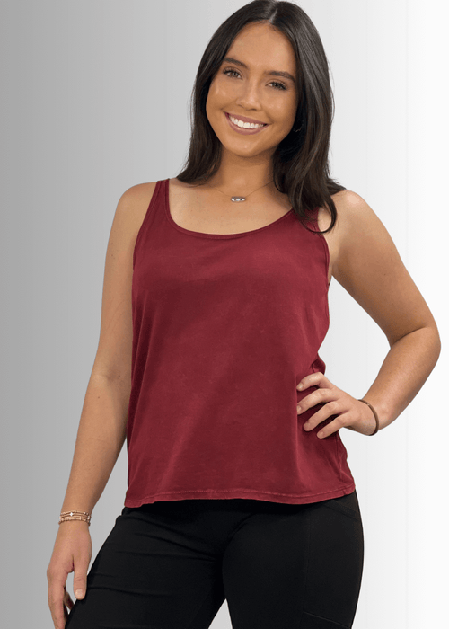 Twenty Four Seven Cotton Tank in Burnt Red Clay