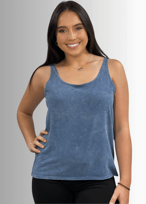 Twenty Four Seven Cotton Tank in Light Denim
