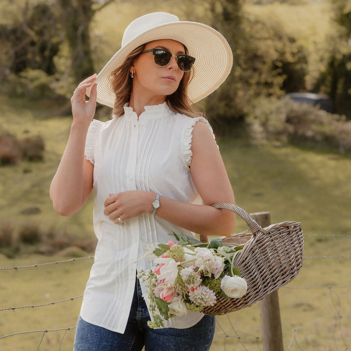 Sleeveless Charlotte Blouse - Crisp White