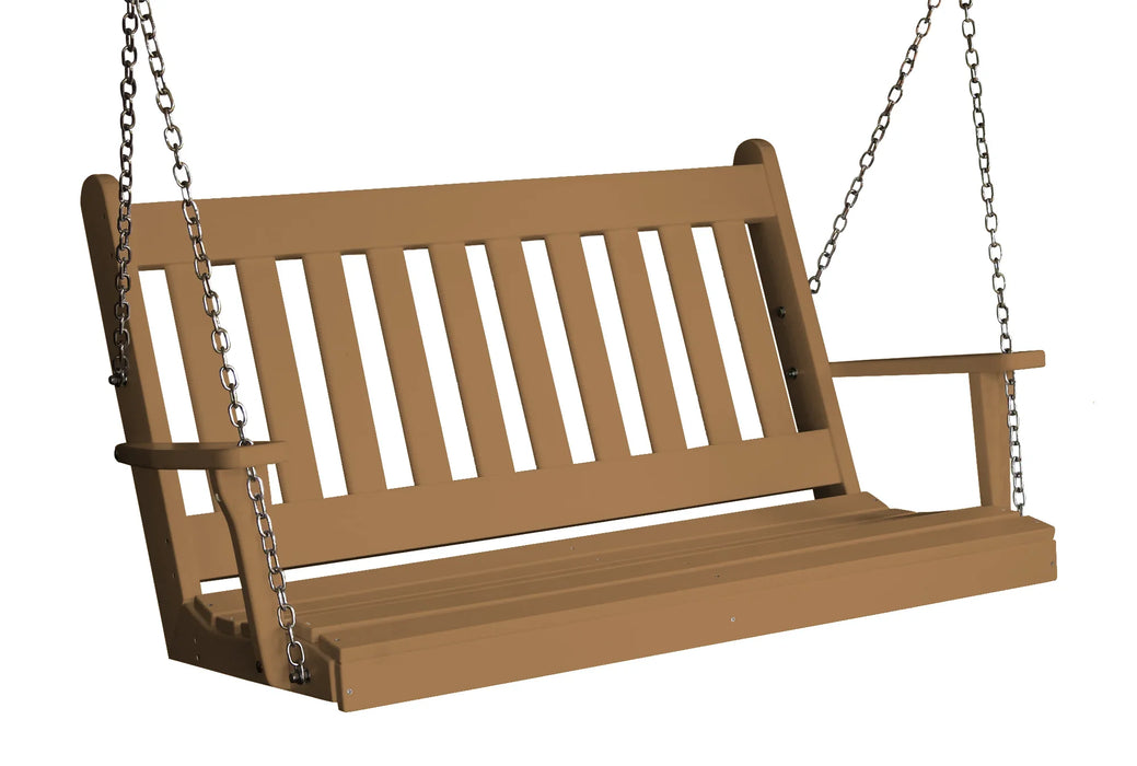 Keystone Amish Co. 4 Foot Franklin Poly Composite Porch Swing, Cedar