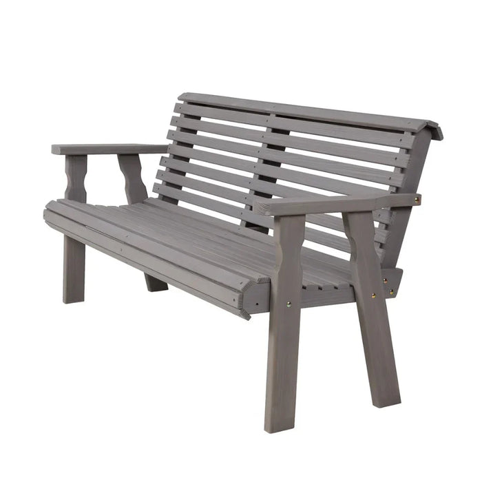 Amish Casual Roll Back 5 Foot Treated Wood Outdoor Bench