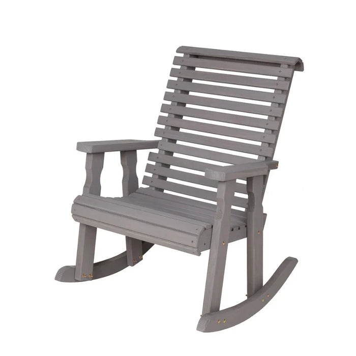 Amish Casual Heavy Duty Roll Back Wooden Outdoor Rocking Chair