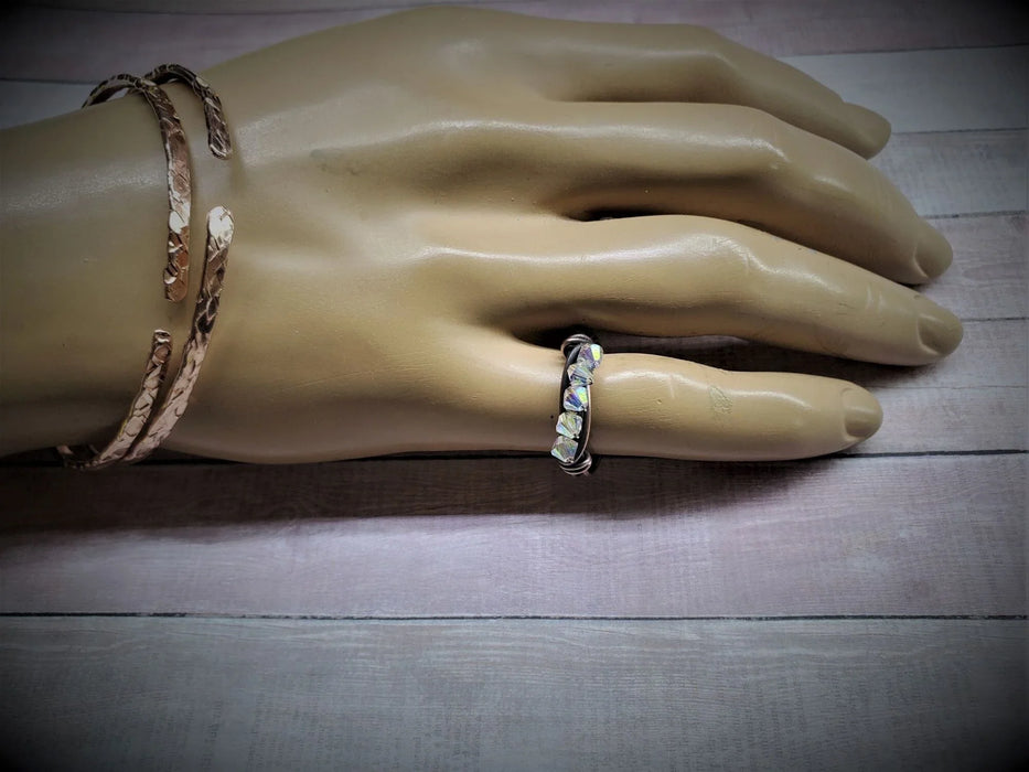 Copper Multi Wire Wrapped Super Sparkly Bling Ring